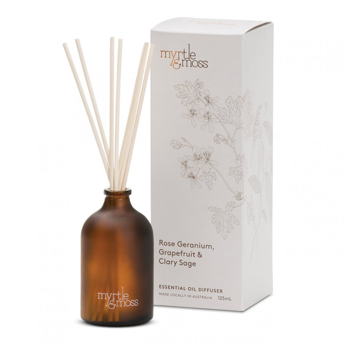 Myrtle & Moss - Essential Oil Diffuser - Rose Geranium, Grapefruit & Clary Sage