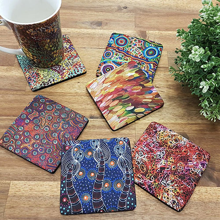 Utopia Australia - Neoprene Coaster - Charmaine Pwerle - Space