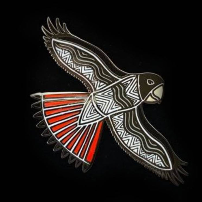 Ngarga Warendj - Lapel Pin - Red Tailed Black Cockatoo