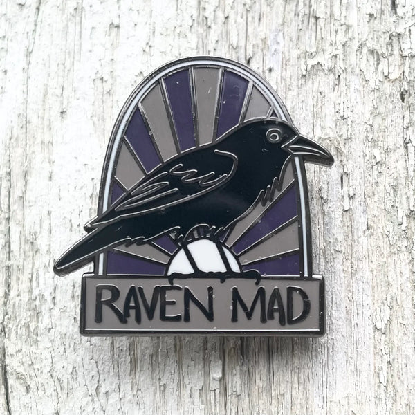 Bridget Farmer - Enamelled Lapel Pin - Raven Mad