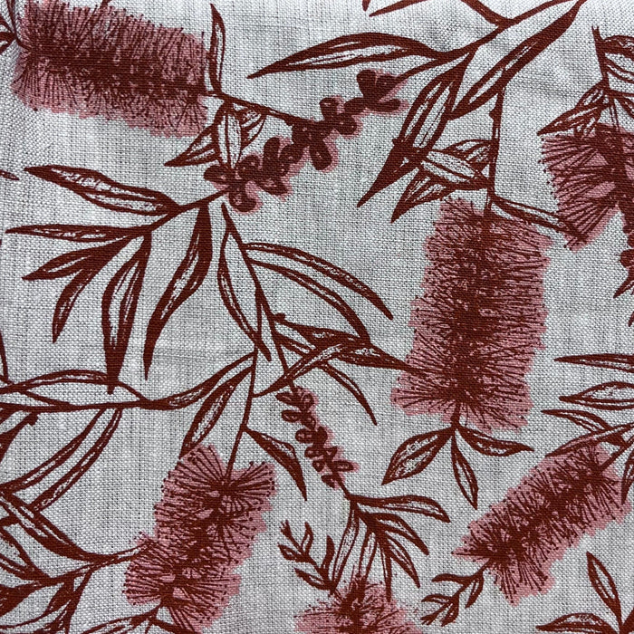 Print Ink Studio - Linen Table Runner - Bottlebrush - Red Clay