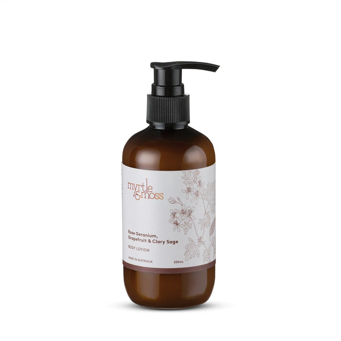 Myrtle & Moss - Body Lotion - Rose Geranium, Grapefruit & Clary Sage