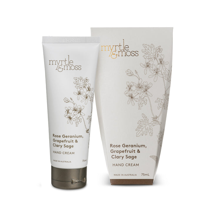 Myrtle & Moss - Hand Cream - Rose Geranium, Grapefruit & Clary Sage