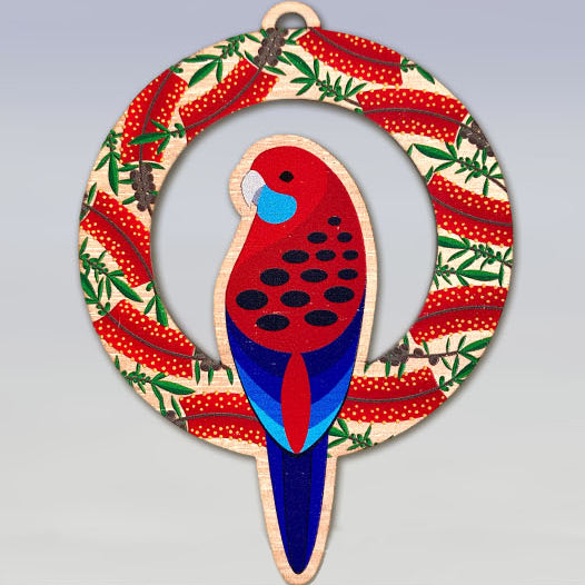 Go Do Good - Christmas Ornament - Crimson Rosella