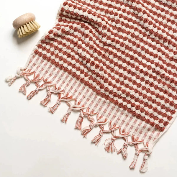 Miss April - Turkish Pom Pom Hand Towel - Rust