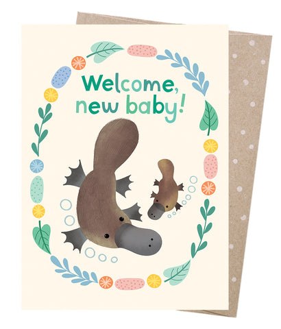 Sarah Allen - Welcome Baby Platypus - Greeting Card