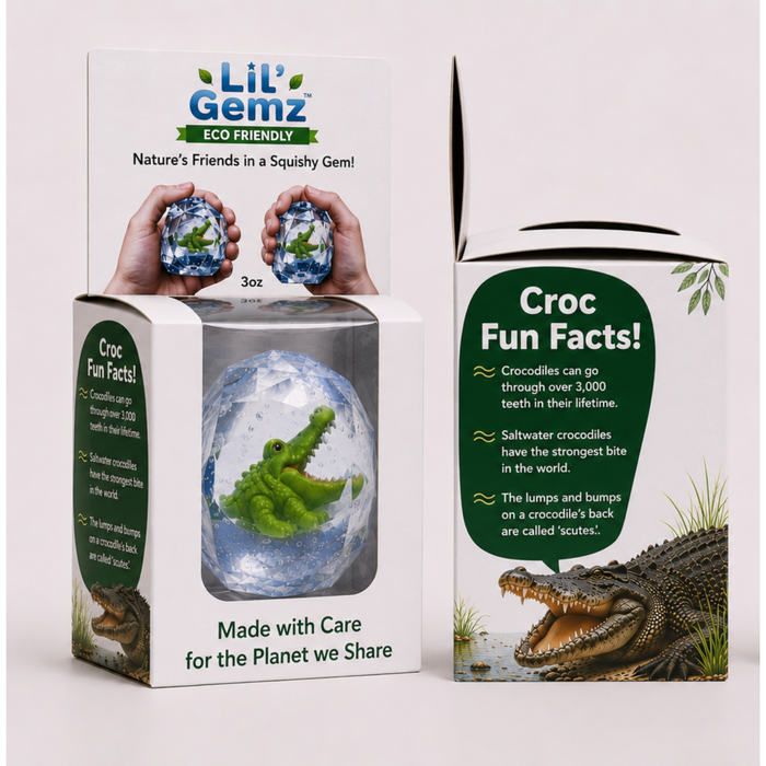 Keldan - LIL Gemz Squishies - Blue Crocodile
