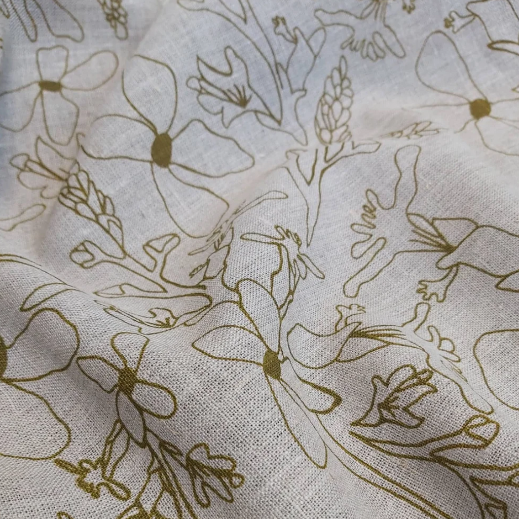 Femke Textiles - Linen Tea Towel - Grass Trigger in Olive