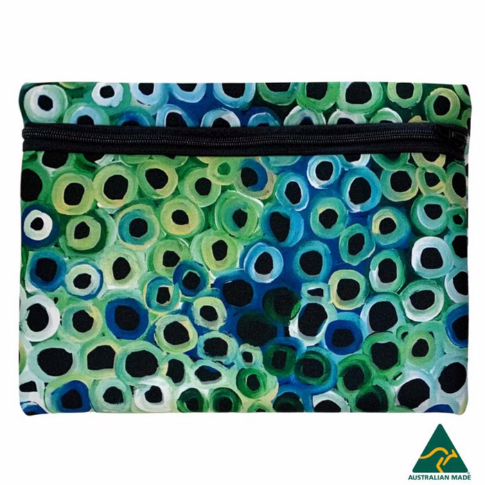 Utopia Australia - Neoprene Zip Case - Lena Pwerle - Green Soakage