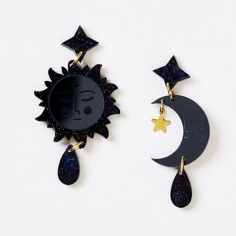 Martha Jean - Luna + Stellar Earrings - Midnight