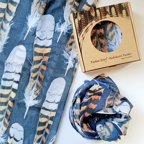 The Spotted Quoll Studio - Square Scarf - Kookaburra Feathers