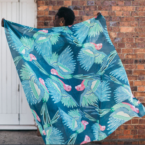 The Spotted Quoll Studio - Square Scarf - Eastern Rosella