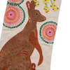 Velvet & Vixen - Embroidered Christmas Stocking - Kangaroo on Pale Blush