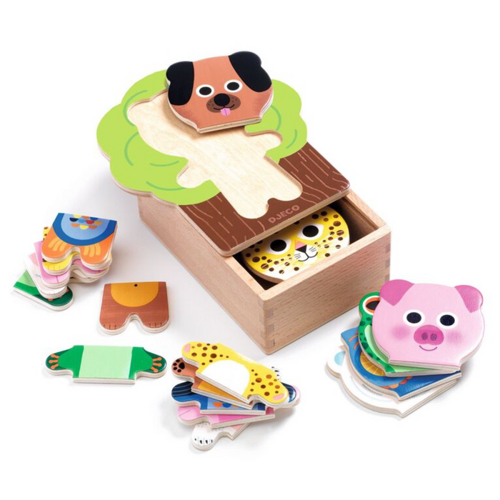 Djeco - Wooden Puzzle - Arbra Mix Animals