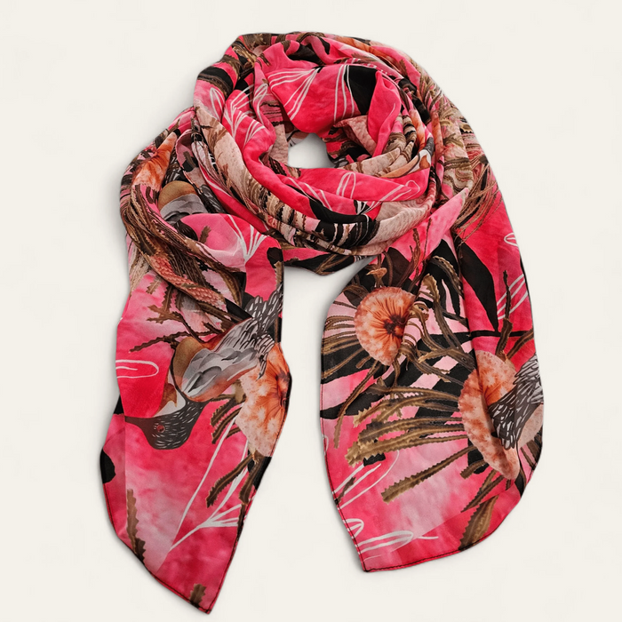 The Spotted Quoll Studio - Square Scarf - Pink Summer Bouquet