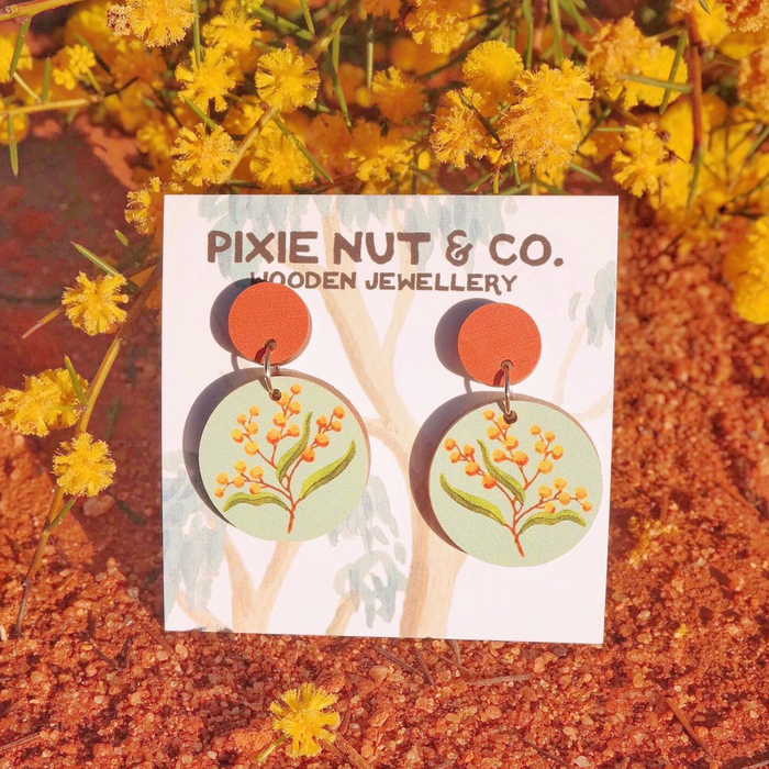 Pixie Nut & Co - Wooden Earrings - Wattle