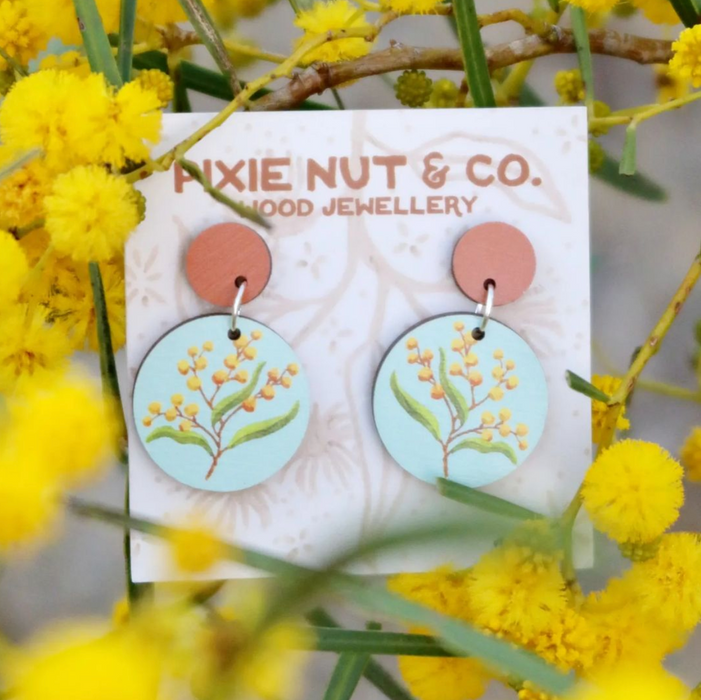 Pixie Nut & Co - Wooden Earrings - Wattle