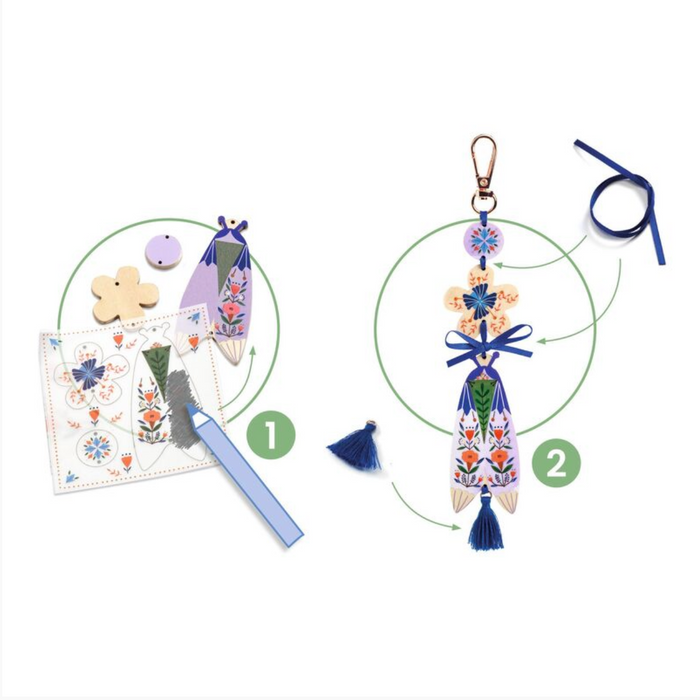 Djeco - Do It Yourself Craft Kit - Do It Yourself Butterflies Bag Charms