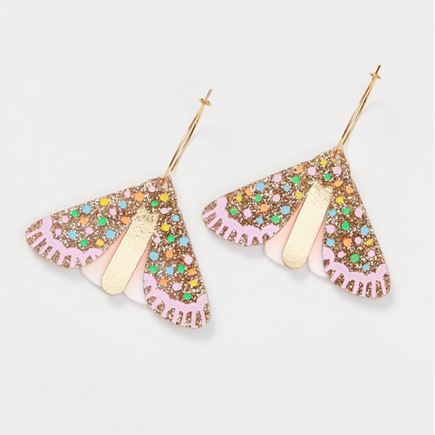 Martha Jean - Moth Earrings - Gold Multi