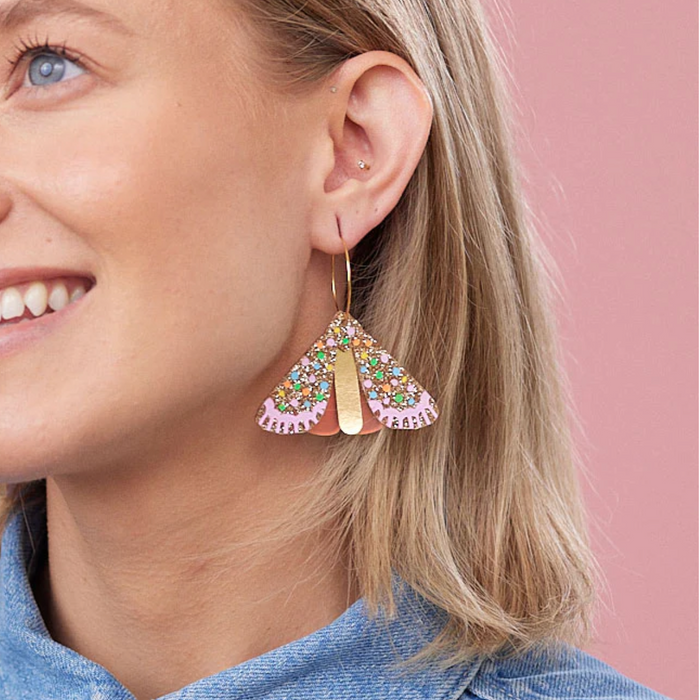 Martha Jean - Moth Earrings - Gold Multi