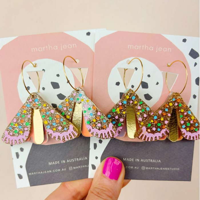 Martha Jean - Moth Earrings - Gold Multi