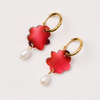 Martha Jean - Cloud & Pearl Earrings - Tortoise Pink