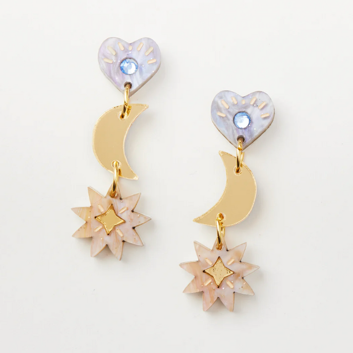 Martha Jean - Mia Earrings - Gold / Grey