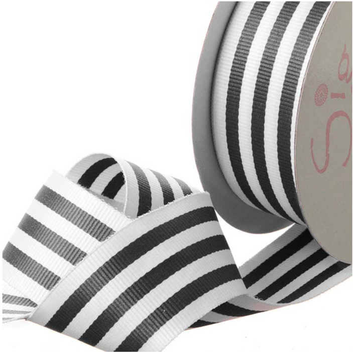 Striped Grosgrain Ribbon - 15mm - 20 metres