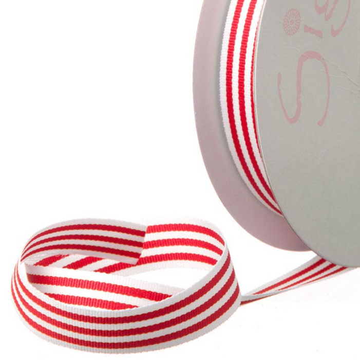 Striped Grosgrain Ribbon - 15mm - 20 metres