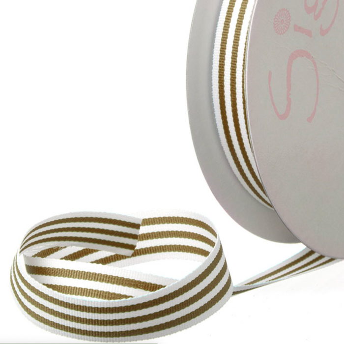 Striped Grosgrain Ribbon - 15mm - 20 metres