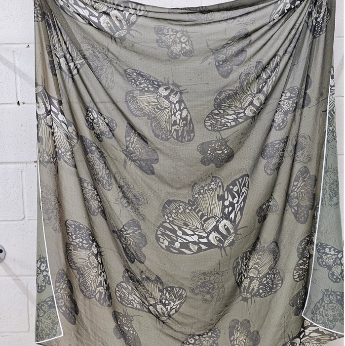 The Spotted Quoll Studio - Square Scarf - Moss Moth