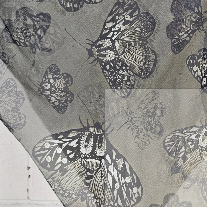 The Spotted Quoll Studio - Square Scarf - Moss Moth