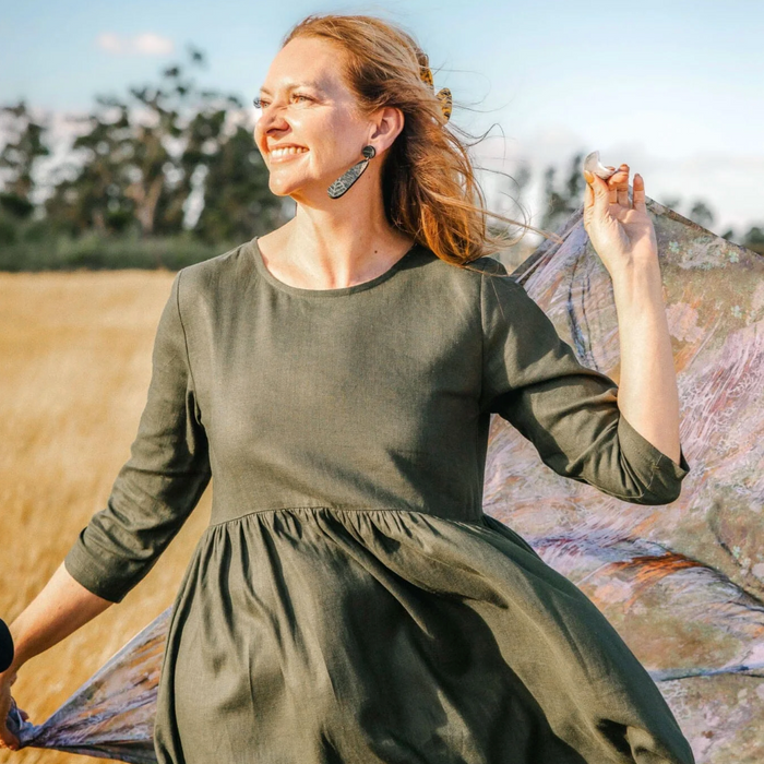 The Spotted Quoll Studio - Square Scarf - Forest Floor