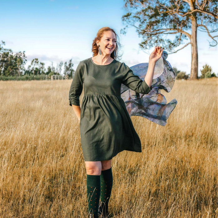 The Spotted Quoll Studio - Square Scarf - Forest Floor