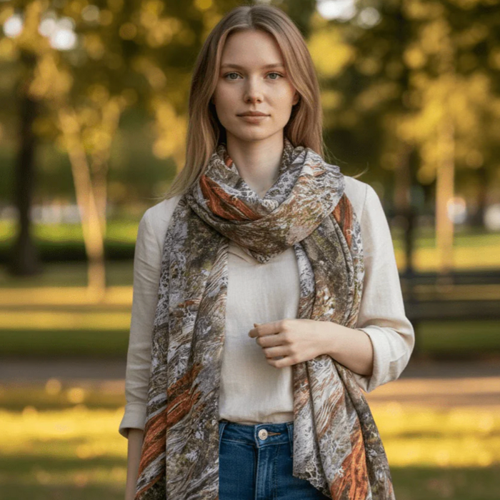 The Spotted Quoll Studio - Square Scarf - Forest Floor