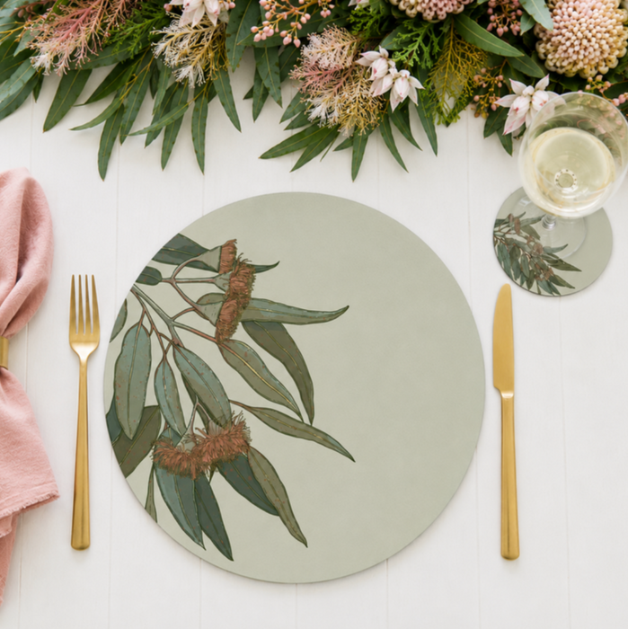 Banksia Blue - Placemat - Blush Gum