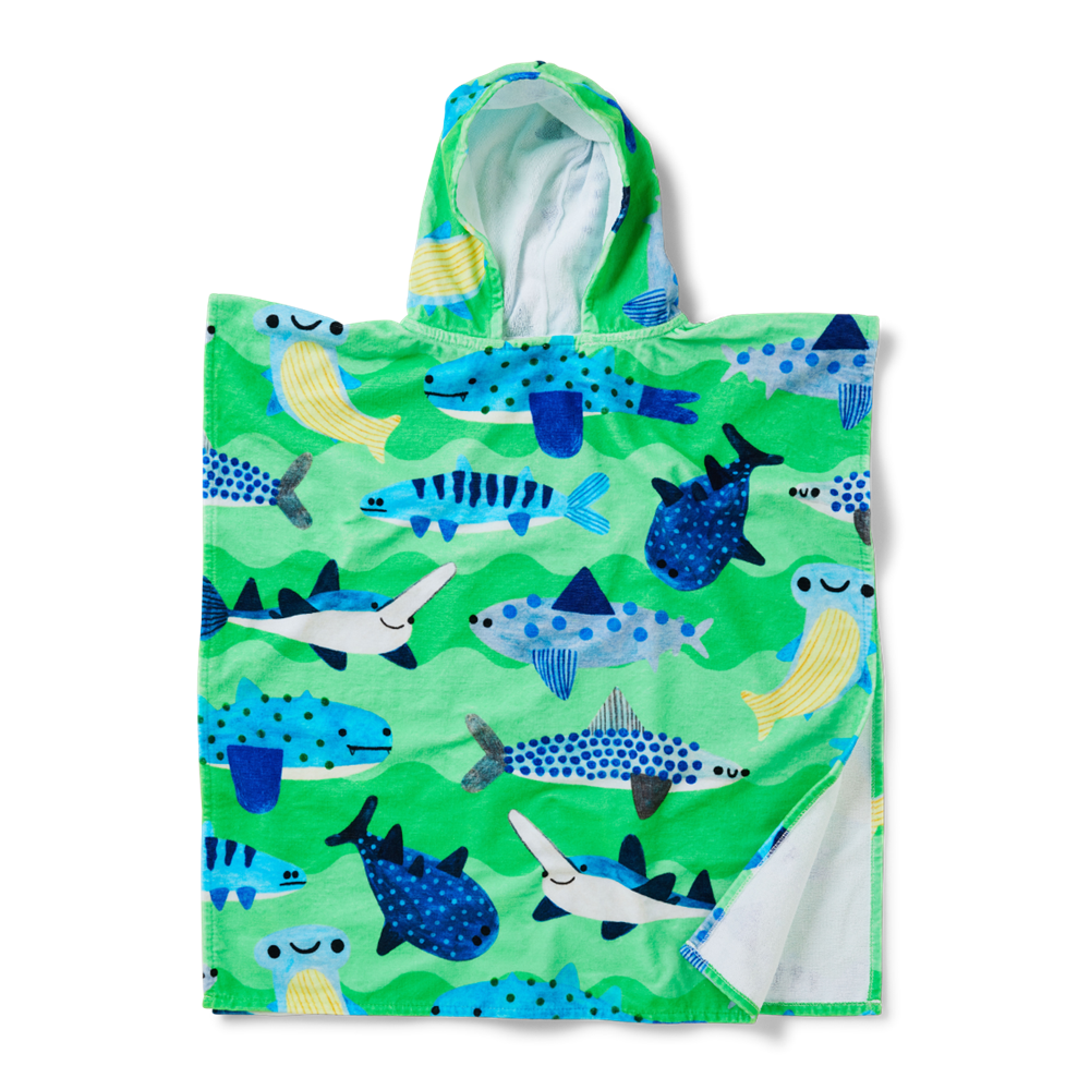 Halcyon Nights - Kids' Hooded Towel / Swim Poncho - Fintastic