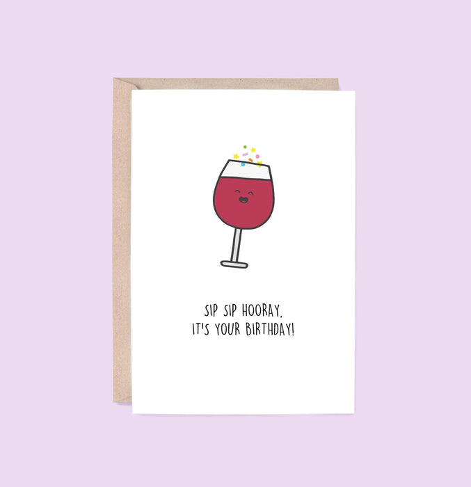 Hey Hunny - Funny Punny Birthday Card - Sip Sip Hooray