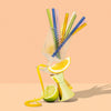 Sucker - Glass Cocktail Straws - Set of 6 - Multicoloured