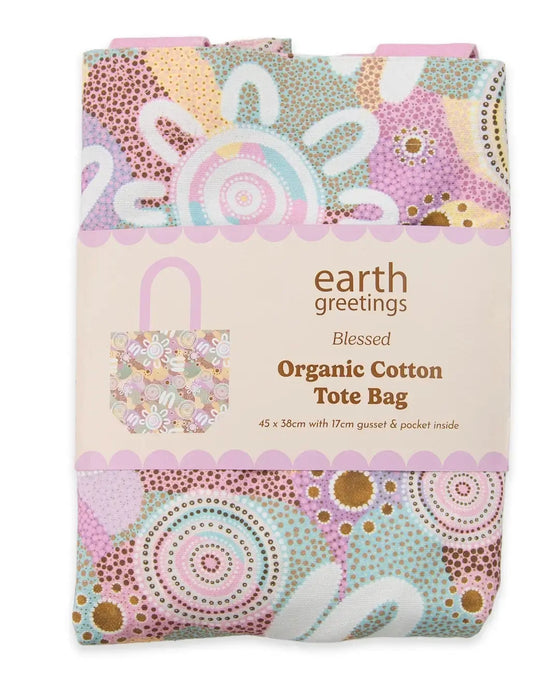 Earth Greetings - Organic Cotton Tote Bag - Blessed