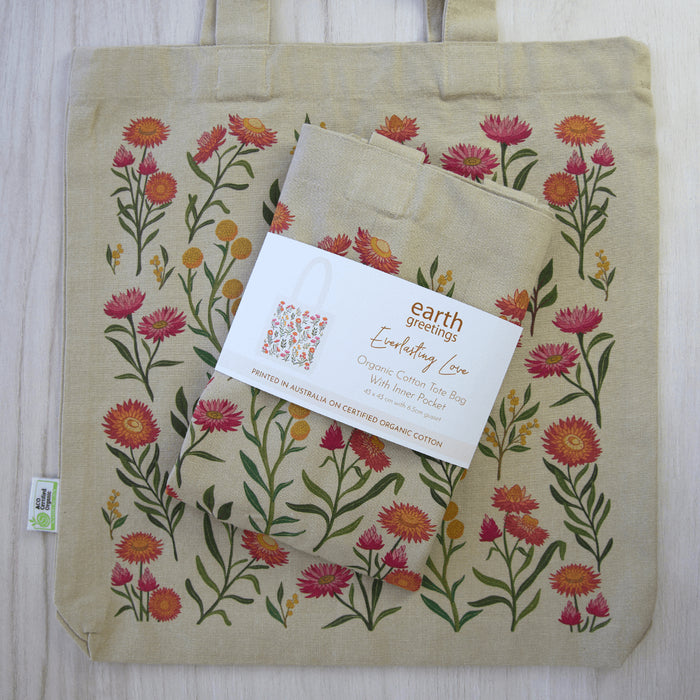 Earth Greetings - Organic Cotton Tote Bag - Everlasting Love