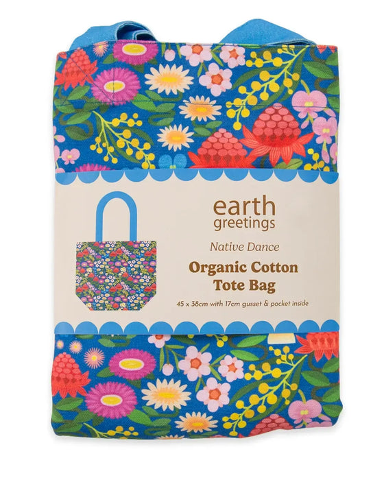 Earth Greetings - Organic Cotton Tote Bag -  Native Dance
