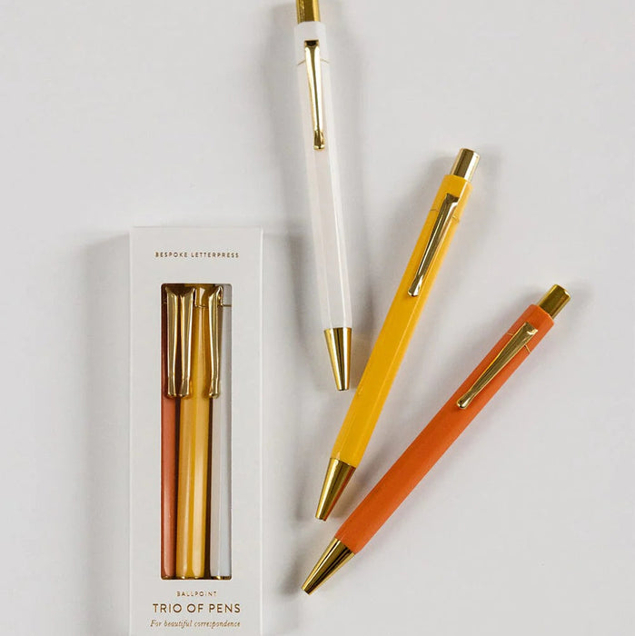 Bespoke Letterpress - Citrus Trio of Pens