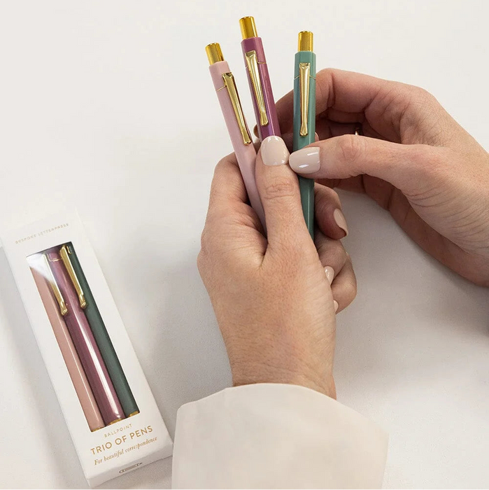 Bespoke Letterpress - Bloom Trio of Pens