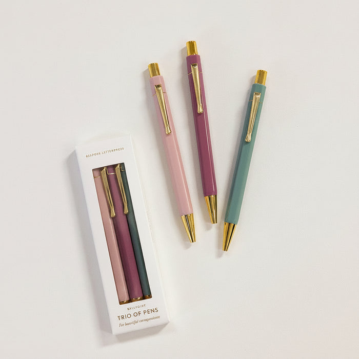 Bespoke Letterpress - Bloom Trio of Pens
