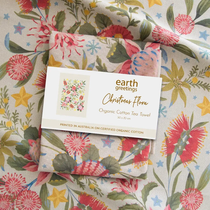Earth Greetings - Tea Towel - Christmas Flora