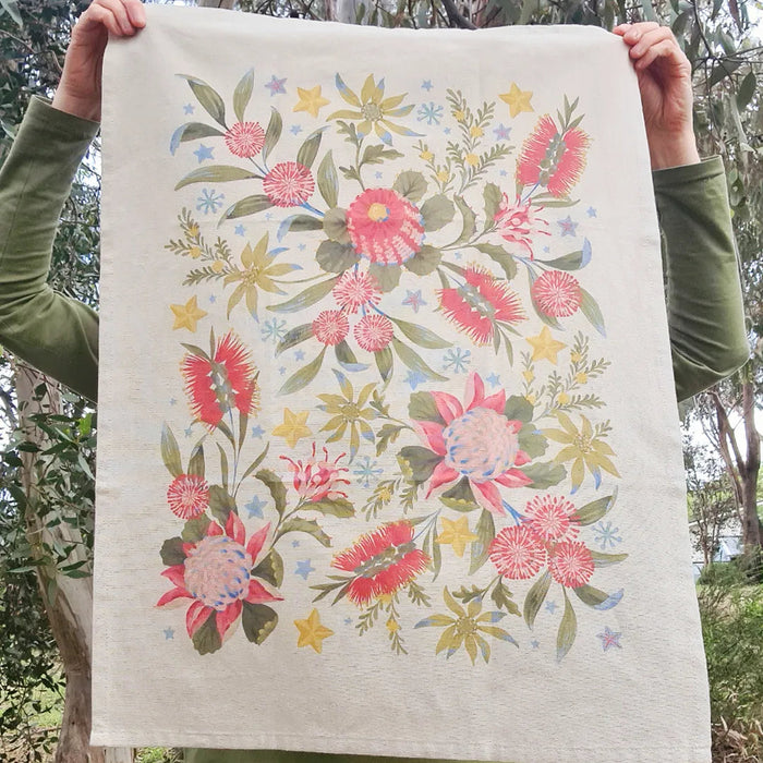 Earth Greetings - Tea Towel - Christmas Flora