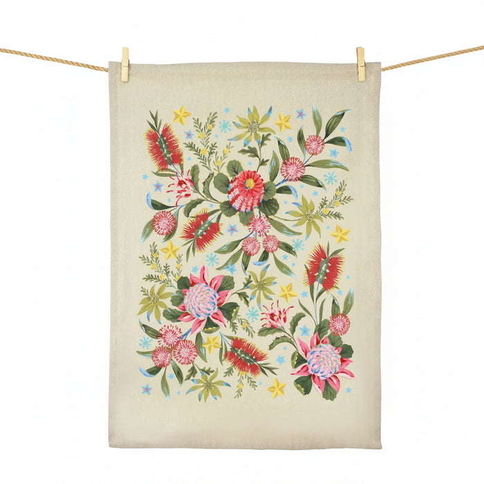 Earth Greetings - Tea Towel - Christmas Flora