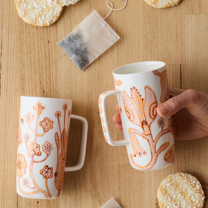 Angus & Celeste - Tall Tea Mug - Pink Sienna Jungle