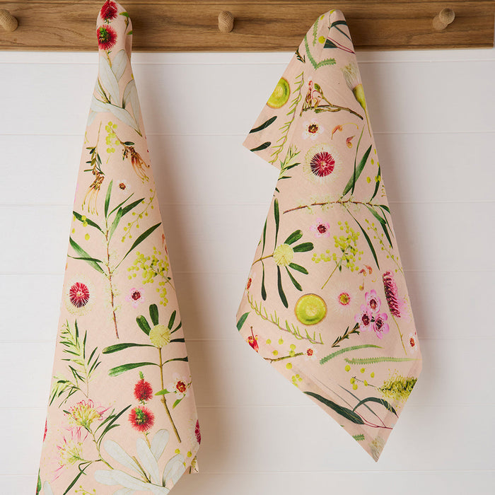 Angus & Celeste - Tea Towel - Australian Flora Peach